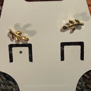 Gold Leaf Stud Earrings